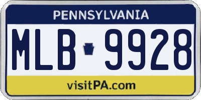 PA license plate MLB9928