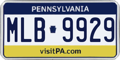 PA license plate MLB9929