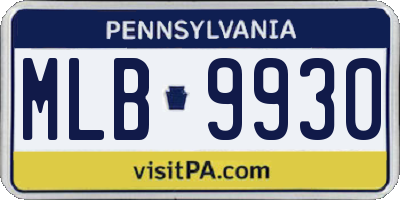 PA license plate MLB9930