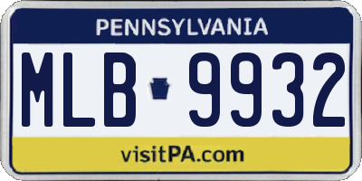 PA license plate MLB9932