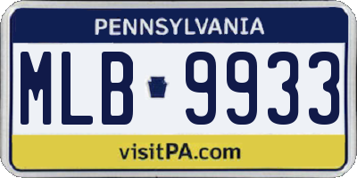 PA license plate MLB9933