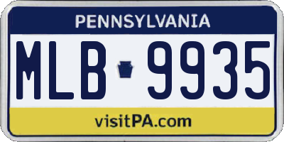 PA license plate MLB9935
