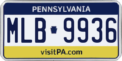 PA license plate MLB9936