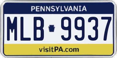 PA license plate MLB9937