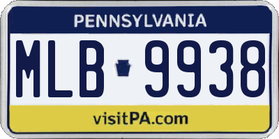 PA license plate MLB9938
