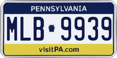 PA license plate MLB9939