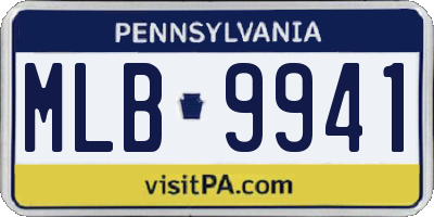 PA license plate MLB9941