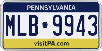 PA license plate MLB9943