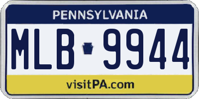 PA license plate MLB9944