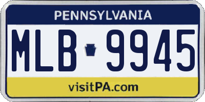 PA license plate MLB9945