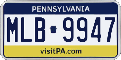 PA license plate MLB9947