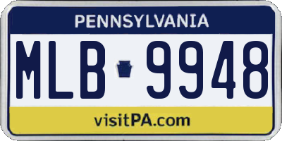 PA license plate MLB9948