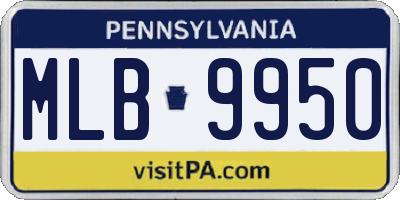 PA license plate MLB9950