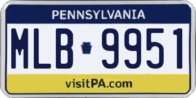 PA license plate MLB9951