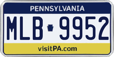 PA license plate MLB9952