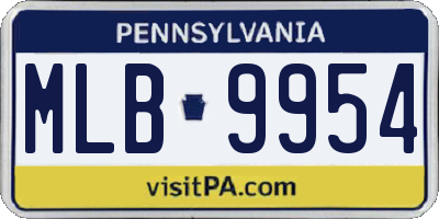 PA license plate MLB9954