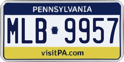 PA license plate MLB9957