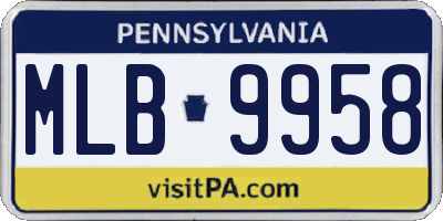 PA license plate MLB9958