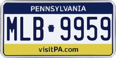 PA license plate MLB9959