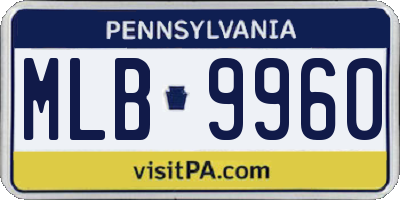 PA license plate MLB9960