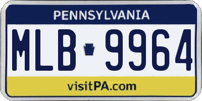 PA license plate MLB9964