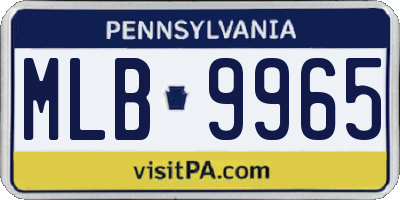 PA license plate MLB9965