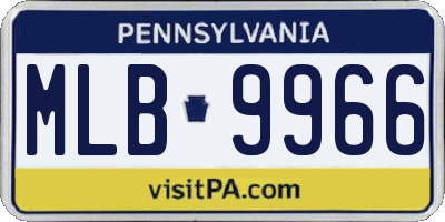PA license plate MLB9966