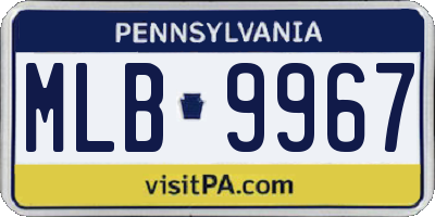 PA license plate MLB9967