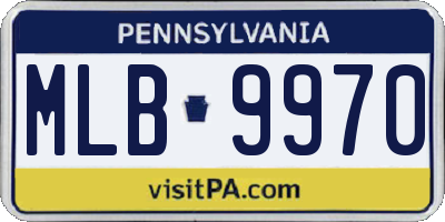 PA license plate MLB9970