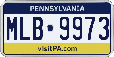 PA license plate MLB9973