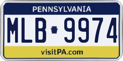 PA license plate MLB9974