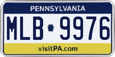 PA license plate MLB9976