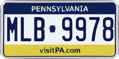 PA license plate MLB9978
