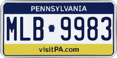 PA license plate MLB9983