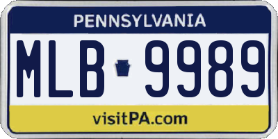 PA license plate MLB9989