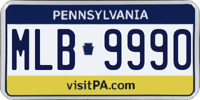 PA license plate MLB9990