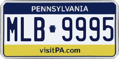 PA license plate MLB9995