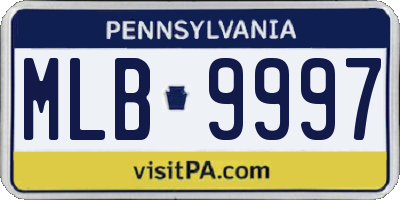 PA license plate MLB9997