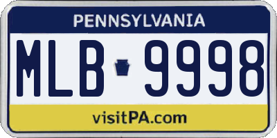 PA license plate MLB9998