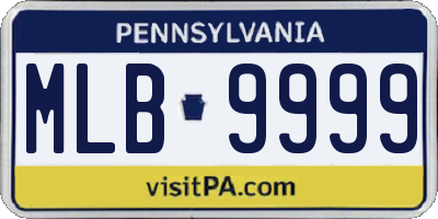 PA license plate MLB9999