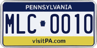 PA license plate MLC0010