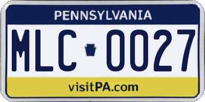 PA license plate MLC0027