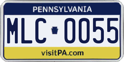PA license plate MLC0055