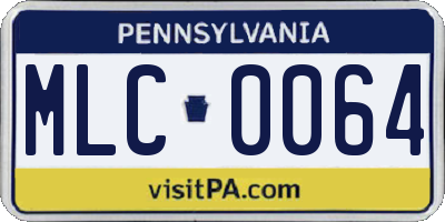 PA license plate MLC0064