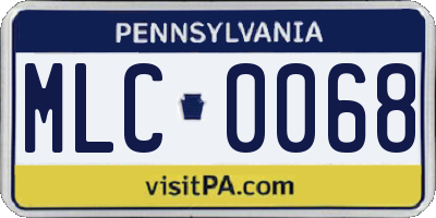 PA license plate MLC0068