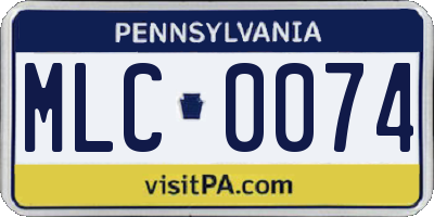 PA license plate MLC0074