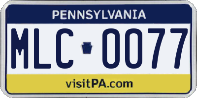 PA license plate MLC0077