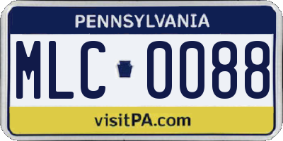 PA license plate MLC0088