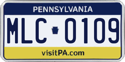 PA license plate MLC0109
