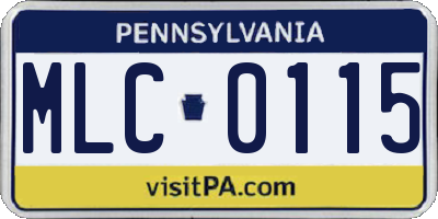 PA license plate MLC0115